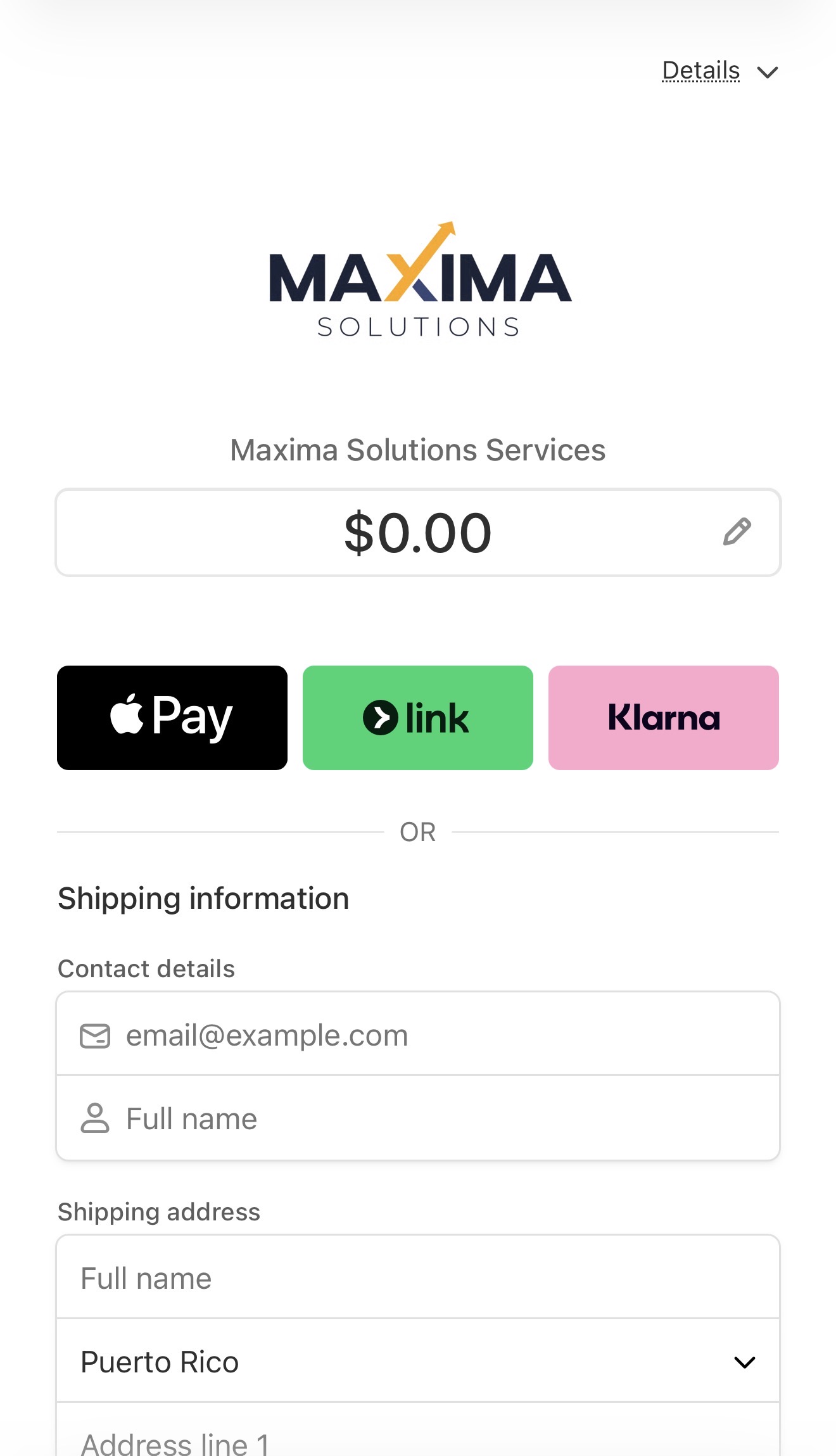 Portal de pago activado: Maxima Solutions