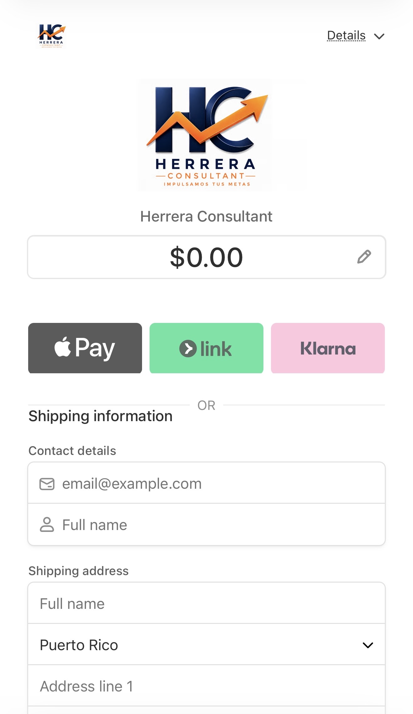 Portal de pago activado: Herrera Consultant