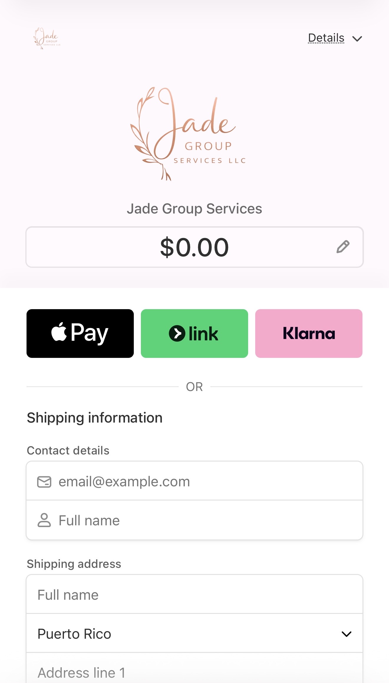 Portal de pago activado: Jade Group Services